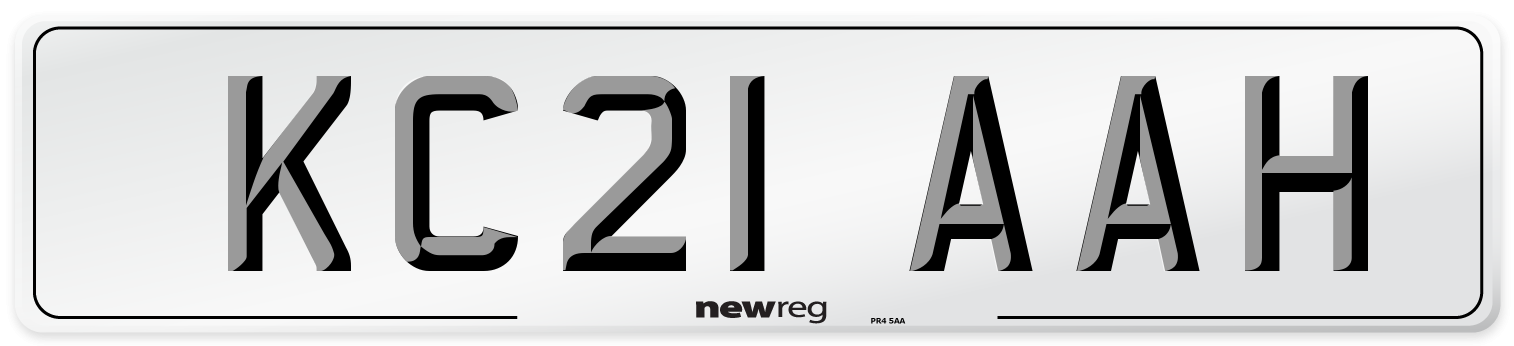 KC21 AAH Number Plate from New Reg